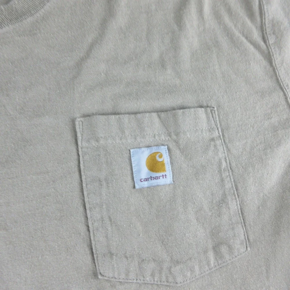 Carhartt Shirt Mens 2XL Beige Loose Fit K87 Pocket Workwear Tee Heavyweight